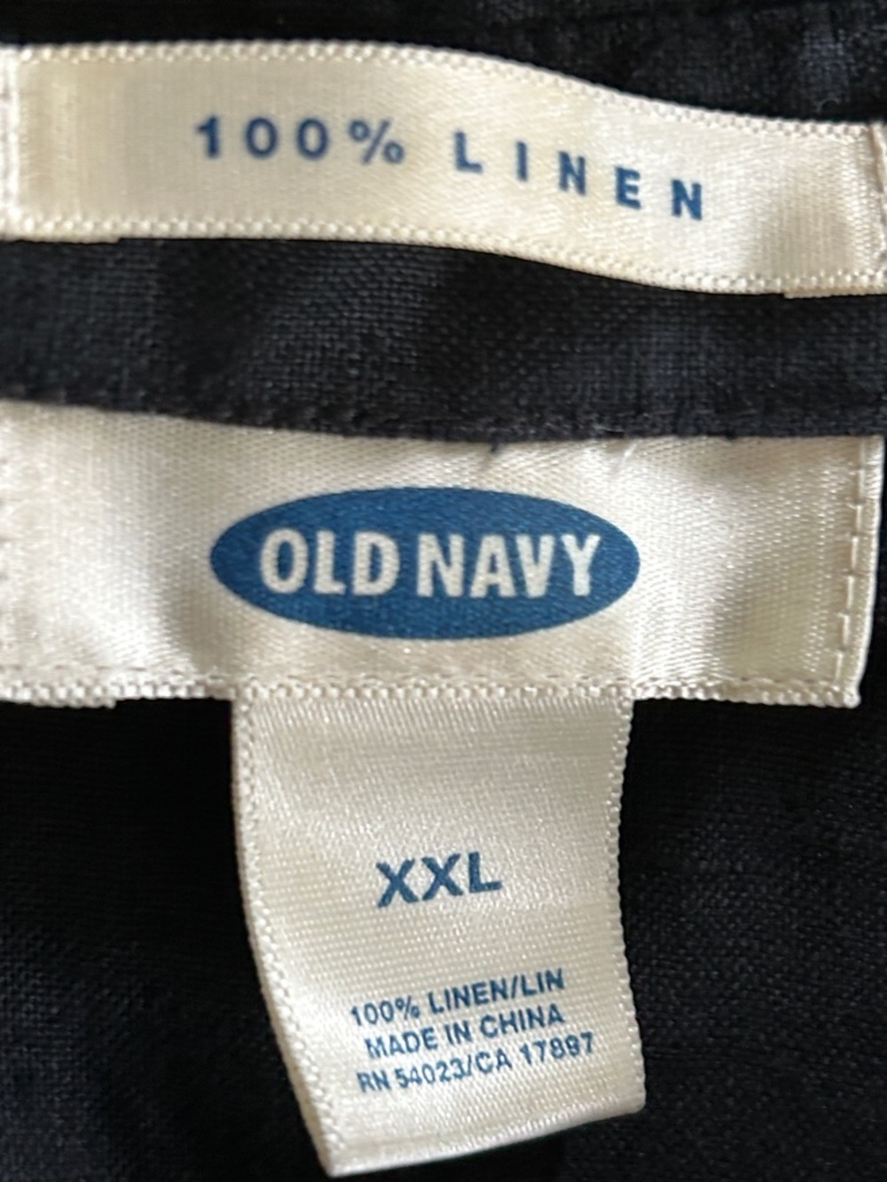 Old Navy black linen long sleeve shirt size XXL - Picture 3 of 4